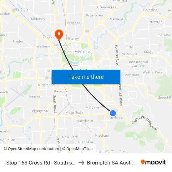 Stop 163 Cross Rd - South side to Brompton SA Australia map