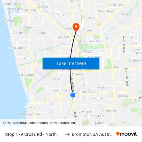 Stop 179 Cross Rd - North side to Brompton SA Australia map