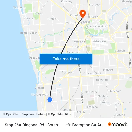 Stop 26A Diagonal Rd - South West side to Brompton SA Australia map