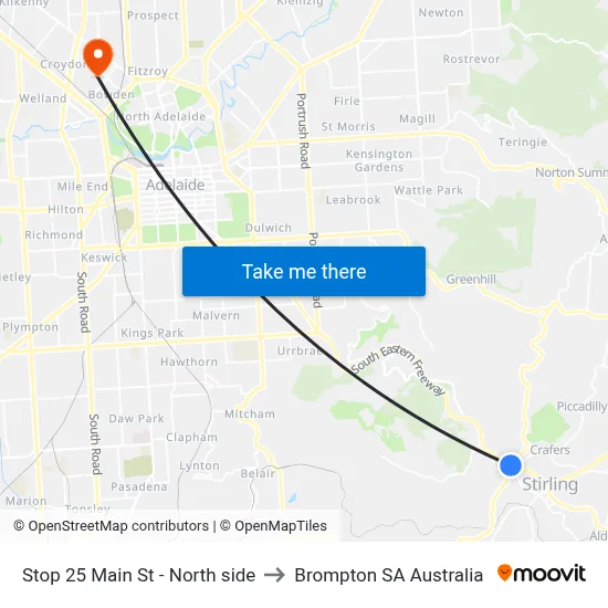 Stop 25 Main St - North side to Brompton SA Australia map