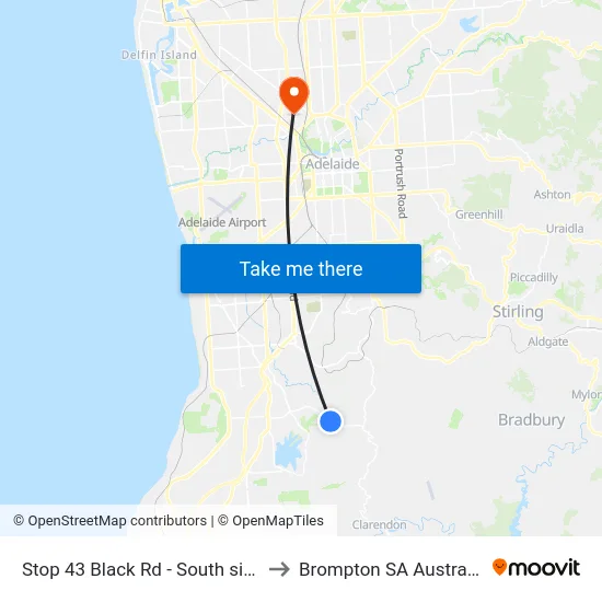 Stop 43 Black Rd - South side to Brompton SA Australia map