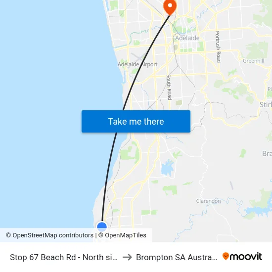 Stop 67 Beach Rd - North side to Brompton SA Australia map