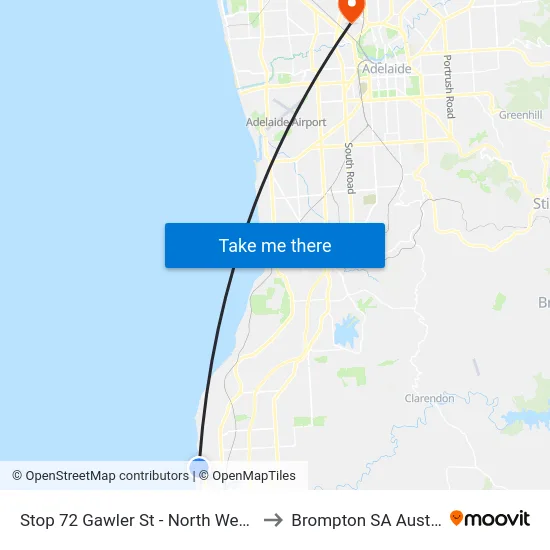Stop 72 Gawler St - North West side to Brompton SA Australia map