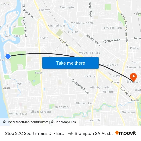 Stop 32C Sportsmans Dr - East side to Brompton SA Australia map