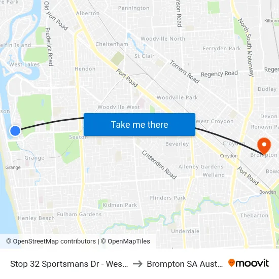 Stop 32 Sportsmans Dr - West side to Brompton SA Australia map