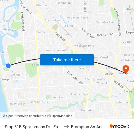 Stop 31B Sportsmans Dr - East side to Brompton SA Australia map