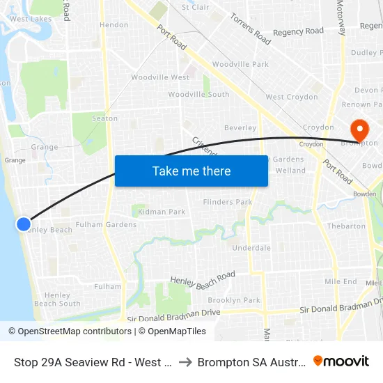Stop 29A Seaview Rd - West side to Brompton SA Australia map