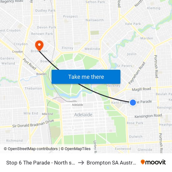 Stop 6 The Parade - North side to Brompton SA Australia map