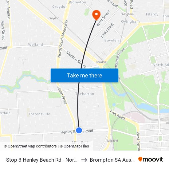Stop 3 Henley Beach Rd - North side to Brompton SA Australia map