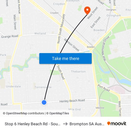 Stop 6 Henley Beach Rd - South side to Brompton SA Australia map