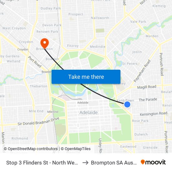 Stop 3 Flinders St - North West side to Brompton SA Australia map