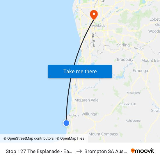Stop 127 The Esplanade - East side to Brompton SA Australia map