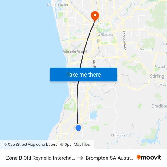 Zone B Old Reynella Interchange to Brompton SA Australia map