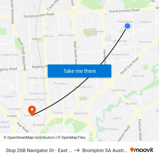 Stop 26B Navigator Dr - East side to Brompton SA Australia map
