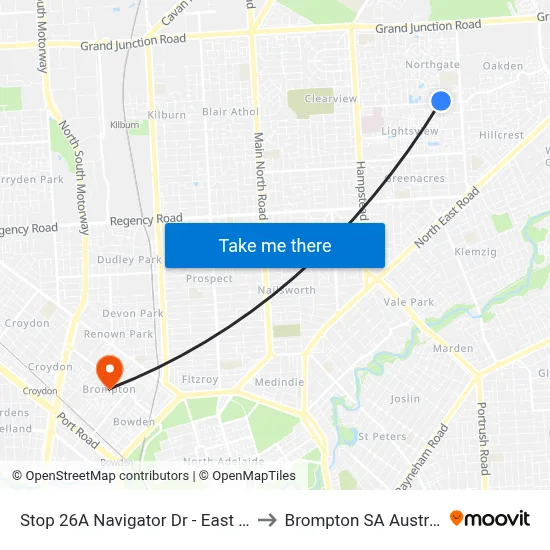 Stop 26A Navigator Dr - East side to Brompton SA Australia map