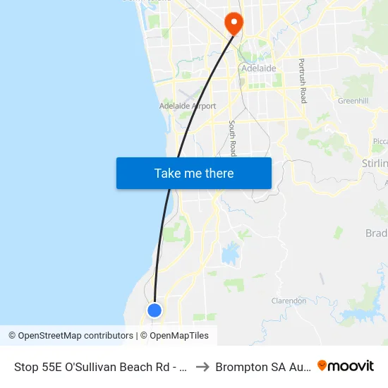 Stop 55E O'Sullivan Beach Rd - South side to Brompton SA Australia map