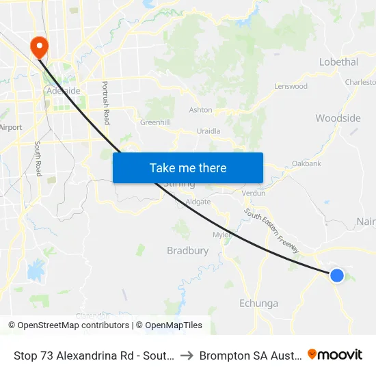 Stop 73 Alexandrina Rd - South side to Brompton SA Australia map