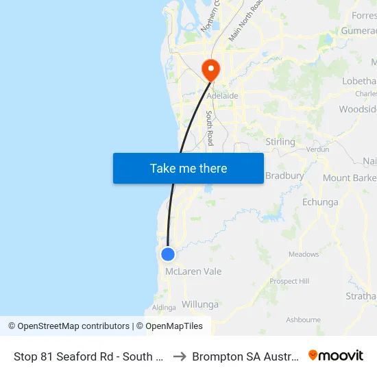 Stop 81 Seaford Rd - South side to Brompton SA Australia map