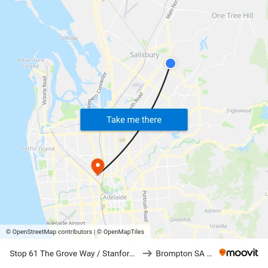Stop 61 The Grove Way / Stanford Rd - North side to Brompton SA Australia map