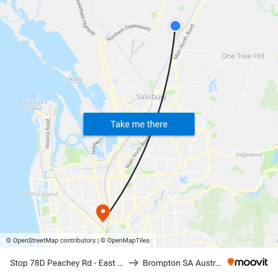 Stop 78D Peachey Rd - East side to Brompton SA Australia map