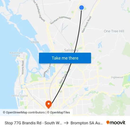 Stop 77G Brandis Rd - South West side to Brompton SA Australia map