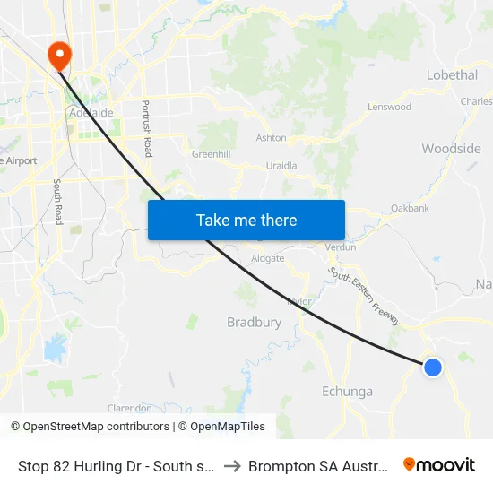 Stop 82 Hurling Dr - South side to Brompton SA Australia map