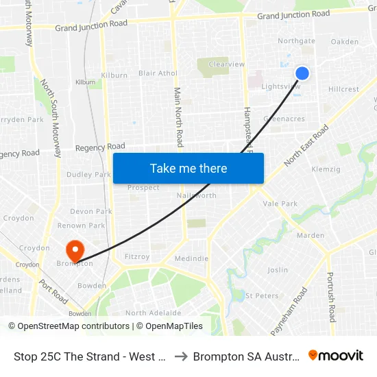 Stop 25C The Strand - West side to Brompton SA Australia map