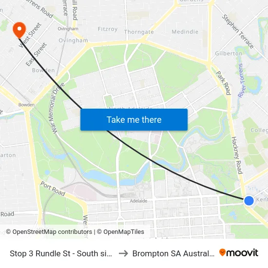 Stop 3 Rundle St - South side to Brompton SA Australia map