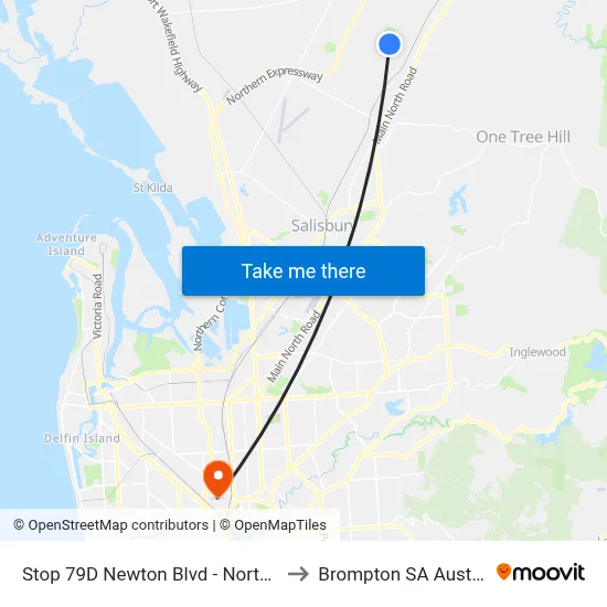Stop 79D Newton Blvd - North side to Brompton SA Australia map
