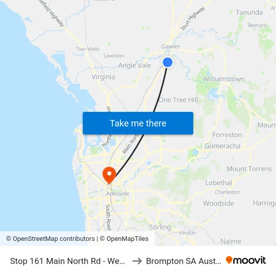 Stop 161 Main North Rd - West side to Brompton SA Australia map