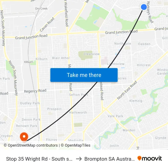 Stop 35 Wright Rd - South side to Brompton SA Australia map
