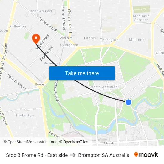 Stop 3 Frome Rd - East side to Brompton SA Australia map