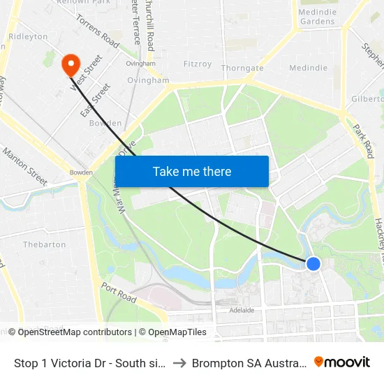 Stop 1 Victoria Dr - South side to Brompton SA Australia map