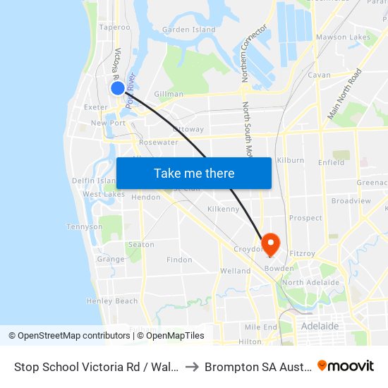Stop School Victoria Rd / Walton St to Brompton SA Australia map
