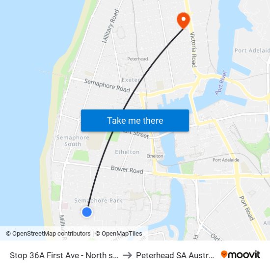 Stop 36A First Ave - North side to Peterhead SA Australia map