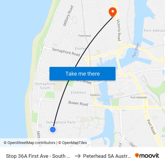 Stop 36A First Ave - South side to Peterhead SA Australia map