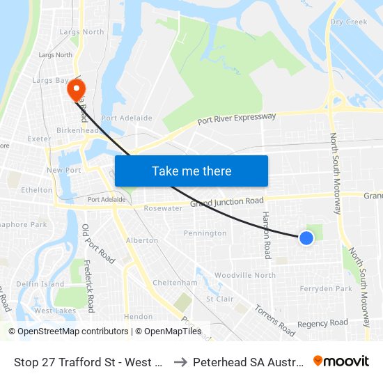 Stop 27 Trafford St - West side to Peterhead SA Australia map