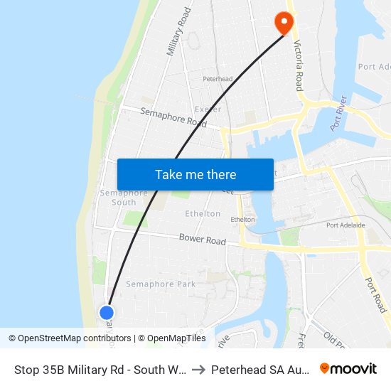 Stop 35B Military Rd - South West side to Peterhead SA Australia map