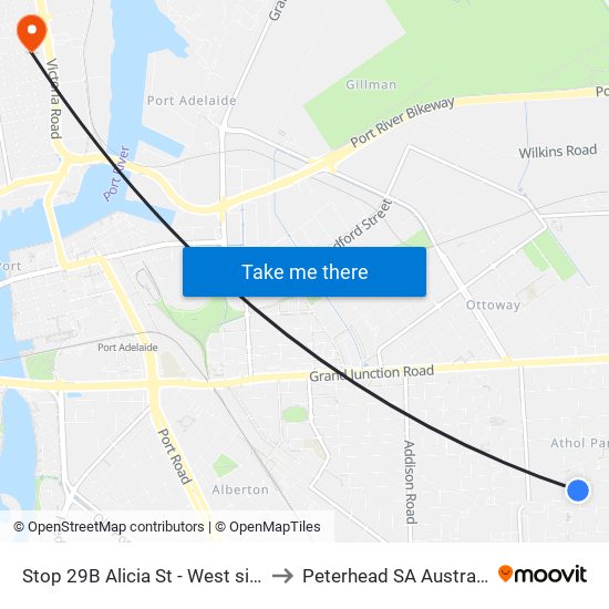 Stop 29B Alicia St - West side to Peterhead SA Australia map