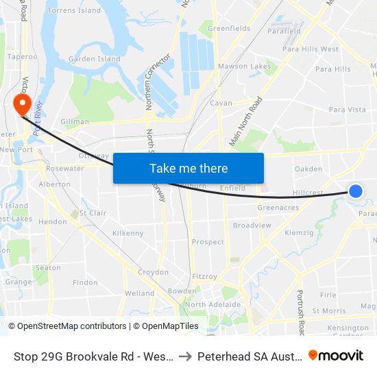 Stop 29G Brookvale Rd - West side to Peterhead SA Australia map