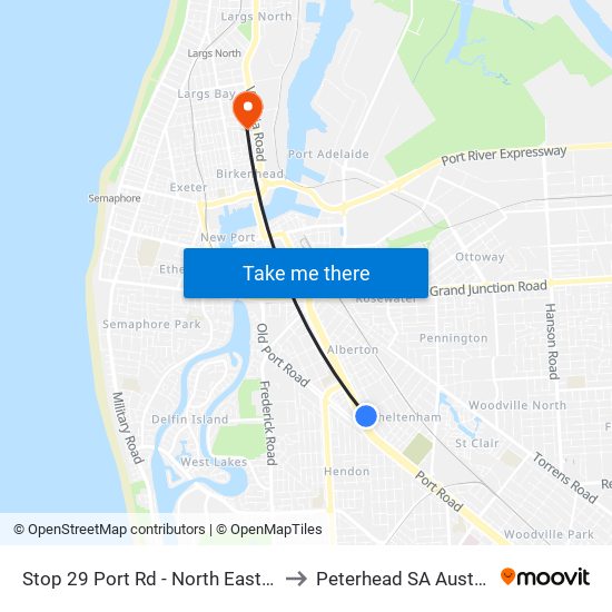 Stop 29 Port Rd - North East side to Peterhead SA Australia map