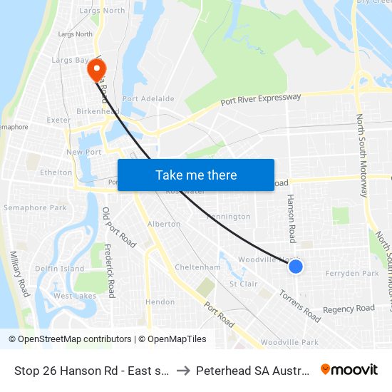 Stop 26 Hanson Rd - East side to Peterhead SA Australia map