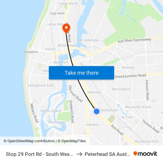 Stop 29 Port Rd - South West side to Peterhead SA Australia map