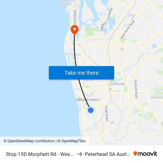 Stop 15D Morphett Rd - West side to Peterhead SA Australia map