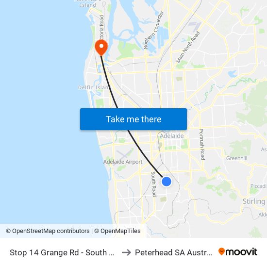 Stop 14 Grange Rd - South side to Peterhead SA Australia map