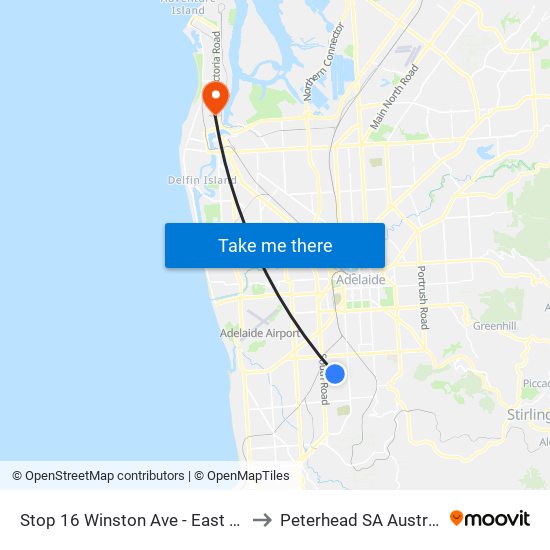 Stop 16 Winston Ave - East side to Peterhead SA Australia map
