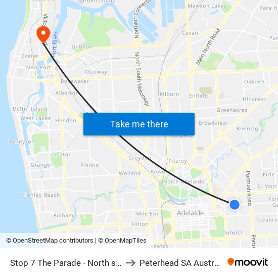 Stop 7 The Parade - North side to Peterhead SA Australia map
