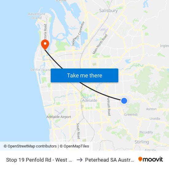 Stop 19 Penfold Rd - West side to Peterhead SA Australia map