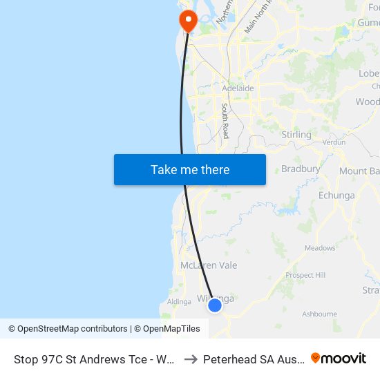 Stop 97C St Andrews Tce - West side to Peterhead SA Australia map