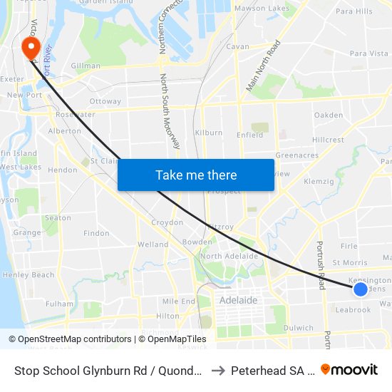 Stop School Glynburn Rd / Quondong Ave - East side to Peterhead SA Australia map